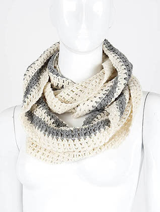 SCARF   KNITTED  DAF4909WHT - Scarvesnthangs
 - 1