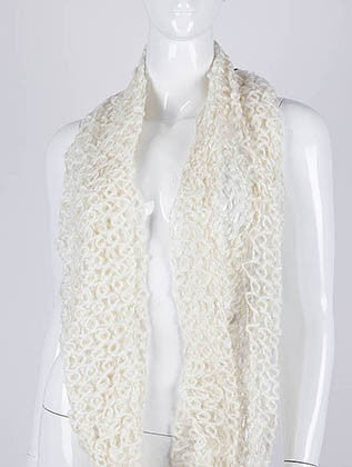 SCARF   KNITTED  DAF7852WHT - Scarvesnthangs
 - 3