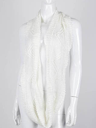 SCARF   KNITTED  DAF9904WHT - Scarvesnthangs
 - 3