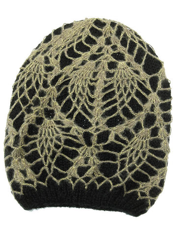 HAT AND CAP   CROCHETED LAYER  DAH20440BLK - Scarvesnthangs
 - 2