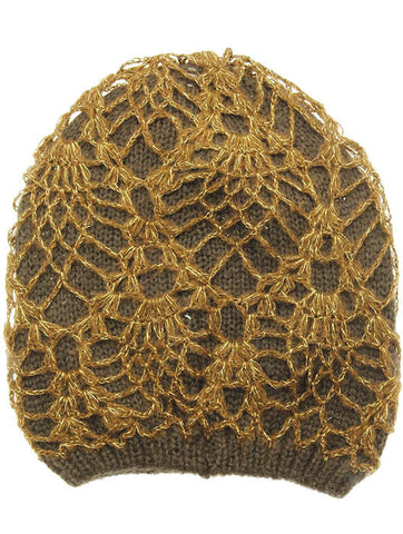 HAT AND CAP   CROCHETED LAYER  DAH20440BRO - Scarvesnthangs
 - 2