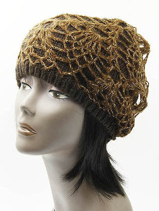 HAT AND CAP   CROCHETED LAYER  DAH20440BRO - Scarvesnthangs
 - 3