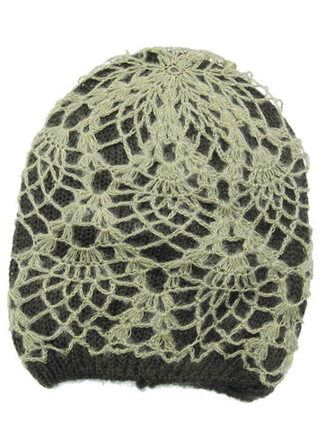 HAT AND CAP   CROCHETED LAYER  DAH20440GRY - Scarvesnthangs
 - 2
