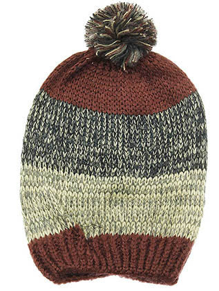 HAT AND CAP   POM POM  DAH20633BUR