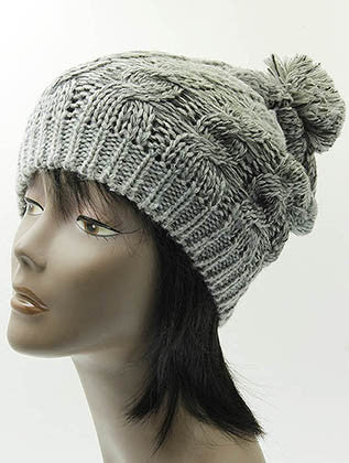 HAT AND CAP   POM POM  DAH20744GRY - Scarvesnthangs
 - 3