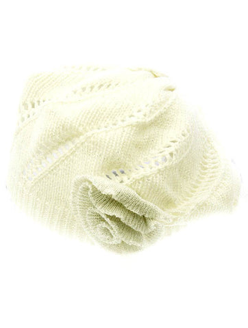 HAT AND CAP   KNITTED FLOWER ACCENT  DAH2426WHT - Scarvesnthangs
 - 2