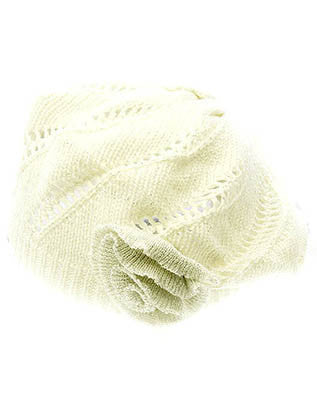 HAT AND CAP   KNITTED FLOWER ACCENT  DAH2426WHT