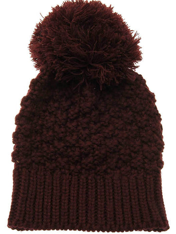 HAT AND CAP   LARGE POM POM  DAH4087BUR - Scarvesnthangs
 - 2
