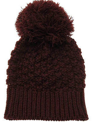 HAT AND CAP   LARGE POM POM  DAH4087BUR
