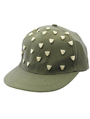 HAT AND CAP   METAL FELINE STUD  DAH4250GRY
