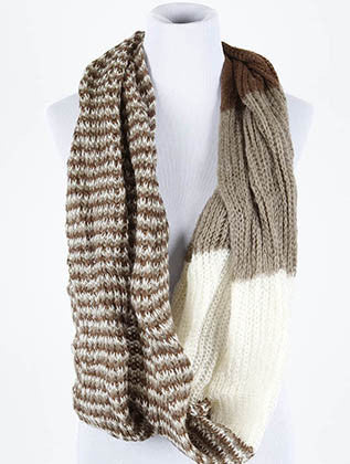 SCARF   KNITTED  DAH5028BRO - Scarvesnthangs
 - 3
