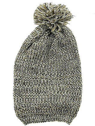 HAT AND CAP   POM POM  DAH8144BLK