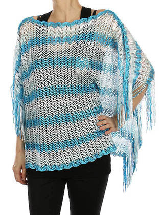 SCARF   CHEVRON PATTERN  HAF182018IBLU - Scarvesnthangs
 - 1