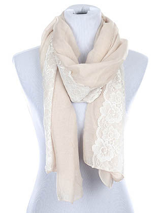 SCARF   LACE TRIM  HAF196006LBBEG