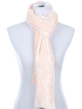 SCARF   LACE TRIM  HAF196006PPCH - Scarvesnthangs
 - 3