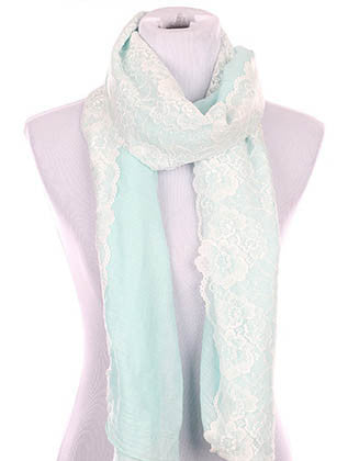 SCARF   LACE TRIM  HAF196006R2MIN - Scarvesnthangs
 - 1