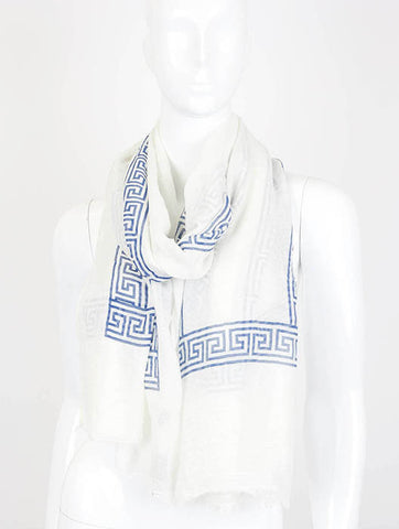 SCARF   GREEK PATTERN  HAF262001BLU - Scarvesnthangs
 - 2