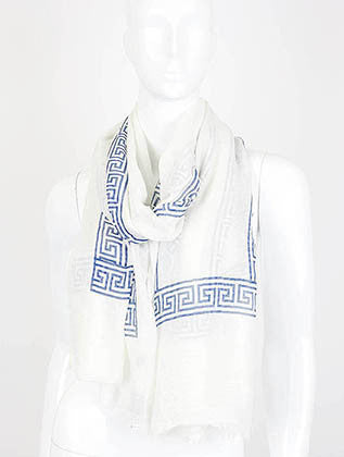 SCARF   GREEK PATTERN  HAF262001BLU