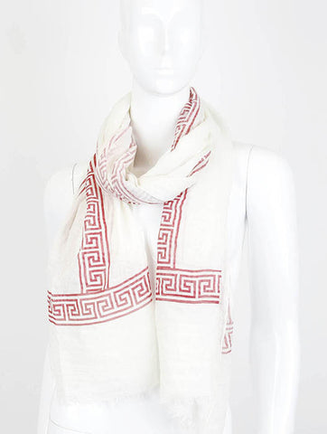 SCARF   GREEK PATTERN  HAF262001RED - Scarvesnthangs
 - 2