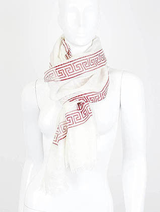 SCARF   GREEK PATTERN  HAF262001RED - Scarvesnthangs
 - 3