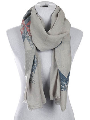 SCARF   STARBURST PRINT  HAF272003G4GRY - Scarvesnthangs
 - 1