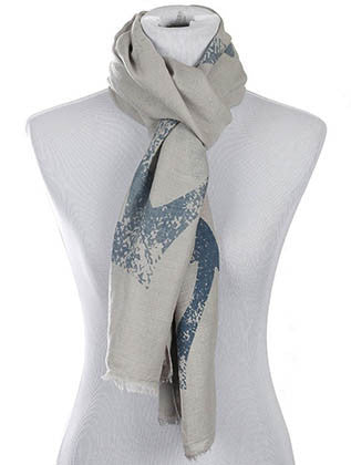 SCARF   STARBURST PRINT  HAF272003G4GRY - Scarvesnthangs
 - 3