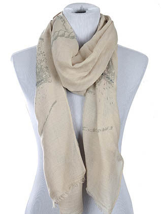SCARF   STARBURST PRINT  HAF272003LBBEG - Scarvesnthangs
 - 1