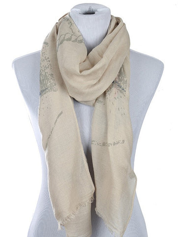 SCARF   STARBURST PRINT  HAF272003LBBEG - Scarvesnthangs
 - 2