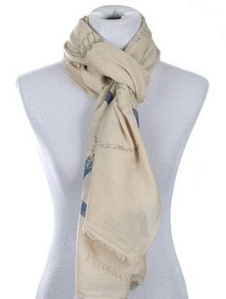 SCARF   STARBURST PRINT  HAF272003LBBEG - Scarvesnthangs
 - 3