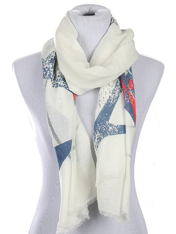 SCARF   STARBURST PRINT  HAF272003LWHT - Scarvesnthangs
 - 2