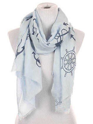 SCARF   ANCHOR PRINT  HAF272004SBLU - Scarvesnthangs
 - 1