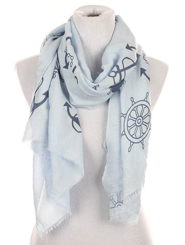 SCARF   ANCHOR PRINT  HAF272004SBLU - Scarvesnthangs
 - 2