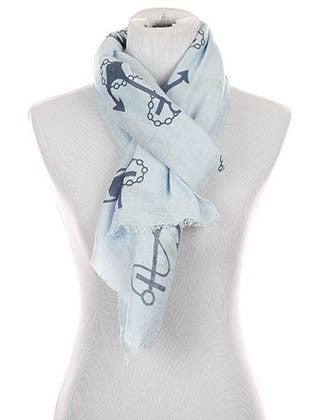 SCARF   ANCHOR PRINT  HAF272004SBLU - Scarvesnthangs
 - 3