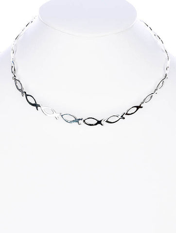 NECKLACE  HAN353143RDSIV - Scarvesnthangs
 - 2