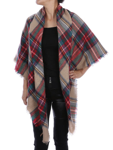 SCARF   KNITTED FLANNEL  JTF1021BEG - Scarvesnthangs
 - 2