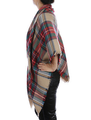 SCARF   KNITTED FLANNEL  JTF1021BEG - Scarvesnthangs
 - 3