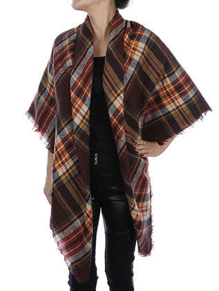 SCARF   KNITTED FLANNEL  JTF1021BRO
