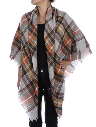 SCARF   KNITTED FLANNEL  JTF1021GRY