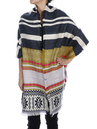 SCARF   SNOWFLAKE PRINT  JTF1025NVY