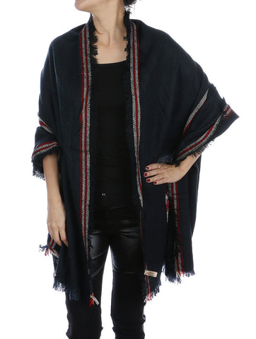 SCARF   FRINGE  JTF1028NVY - Scarvesnthangs
 - 2