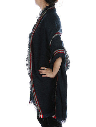 SCARF   FRINGE  JTF1028NVY - Scarvesnthangs
 - 3