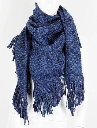 SCARF   TRIANGULAR SHAWL  JTF99073NVY - Scarvesnthangs
 - 3