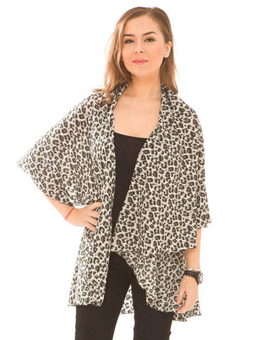 SCARF   LEOPARD PRINT  JTF99132GRY - Scarvesnthangs
 - 2