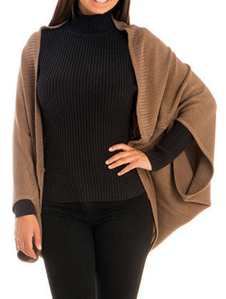 SCARF   KNITTED SLEEVED SHAWL  JTF99209KHA