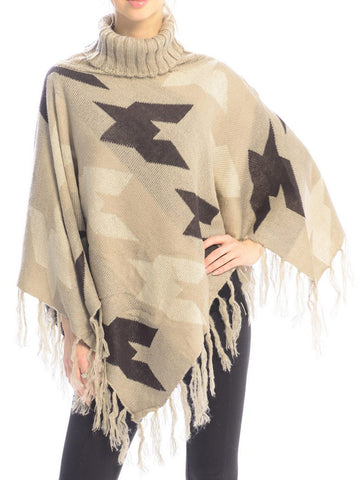 SCARF   TURTLE NECK PONCHO  JTF99219KHA - Scarvesnthangs
 - 2