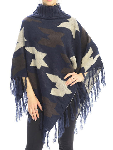 SCARF   TURTLE NECK PONCHO  JTF99219NVY - Scarvesnthangs
 - 2