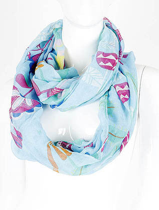 SCARF   FLOWER PRINT  JTF99382BLU - Scarvesnthangs
 - 1