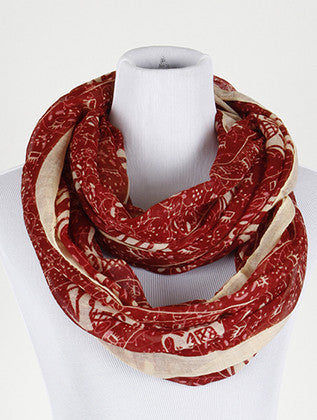 SCARF   ELEPHANT PRINT  JTF99411RED - Scarvesnthangs
 - 1