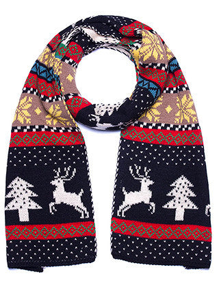 SCARF   CHRISTMAS THEME  JTF99651BLK