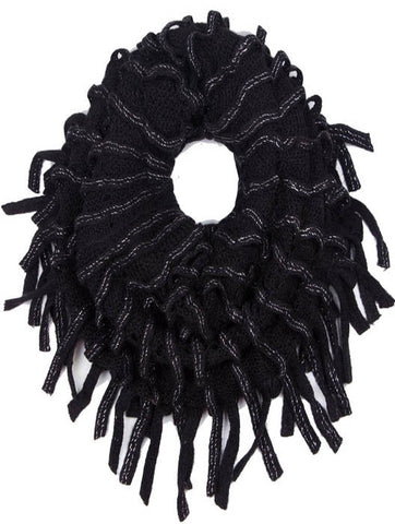 SCARF   KNITTED  JTF99861BLK - Scarvesnthangs
 - 2